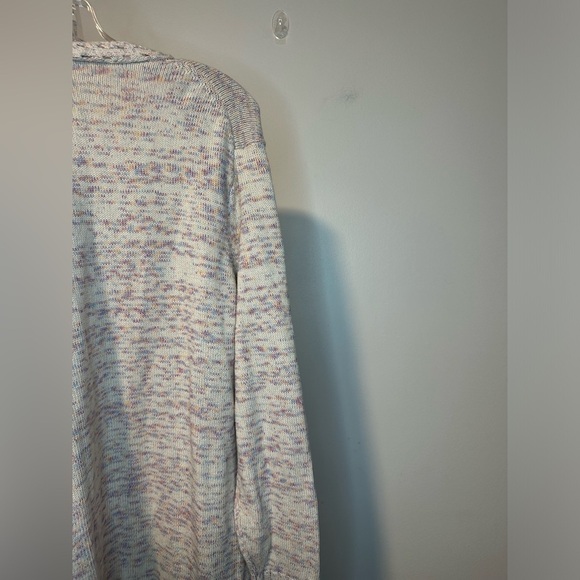 Talbots Beige Long Cottage Boho Costal Knit Cardigan Sweater Women’s Sz XL - Picture 2 of 8